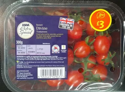 Sweet divine tomatoes Asda, Asda Extra Special 300g, code 5052449529432
