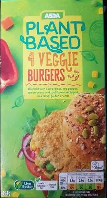 Plant Based Veggie Burgers Asda 454 g, code 5054781082842