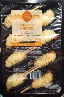 Crevettes marinées enrobées de fils aux pommes de terre croustillants L'Apéro du Poissonnier 160 g, code 5060021940285