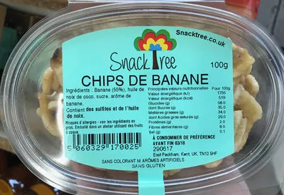 Chips de banane SnackTree 100 g, code 5060329170025