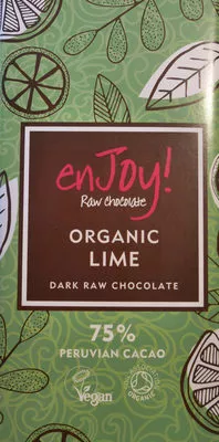 Organic Lime dark raw chocolate Enjoy! Raw Chocolate 80 g, code 5060428700147