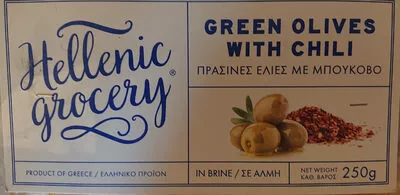 Green olives with chili Hellenic grocery 250 g, code 5213004742585