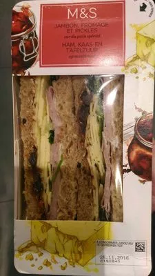 Sandwichs Jambon, Fromage et Pickles Marks & Spencer 218 g, code 52926188