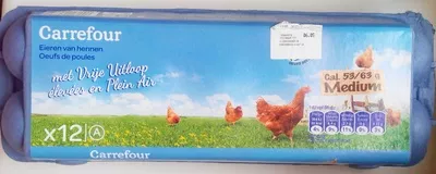 Oeufs de poules élevées en plein air Medium Carrefour 12 oeufs, code 5400101256644