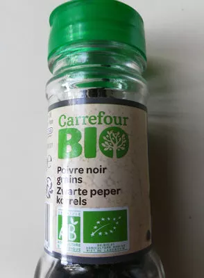 Poivre noir en grains bio Carrefour , code 5400101259744