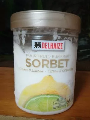 Sorbet pur fruit - Citron & Citron vert Delhaize 550 ml, code 5400119513487