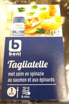 Tagliatelle au saumon et epinard Boni 450 g, code 5400141037616