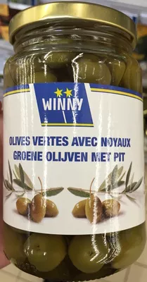 Olives vertes avec noyaux Winny 320 g (200 g égoutté), code 5400247056498