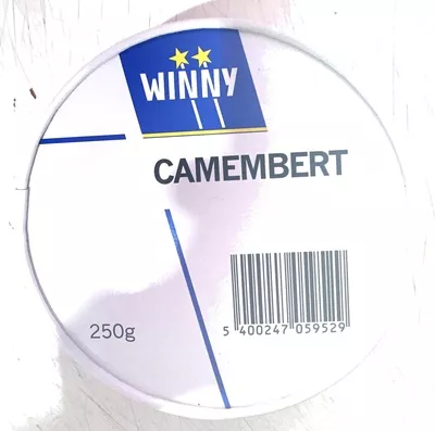 Camembert (21 % MG)  Winny, Bloc cvba, Groupe Louis Delhaize 250 g, code 5400247059529
