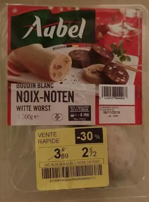 Boudin blanc noix Aubel 300 g, code 5410459004088