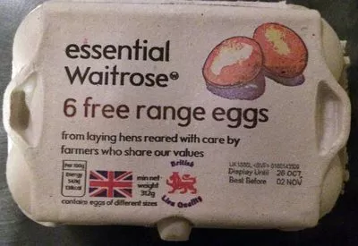 6 free range eggs essential waitrose 6, code 6000562291780