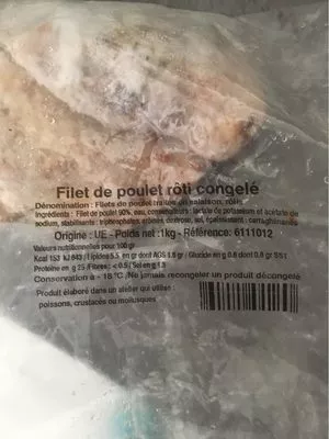 Filet de poulet rôti congelé Sans marque 1kg, code 61110120