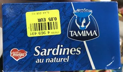 Sardines au naturel Tamima, Damsa 125 g (90 g égoutté), code 6111249190965