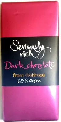 Seriously Rich Dark Chocolate 65% Cocoa Waitrose 85 g, code 7141839236338