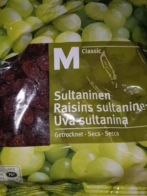 M classic Raisins Sultanines Clair Migros 300G Migros, M-Classic, Delica 300g, code 7610200010377