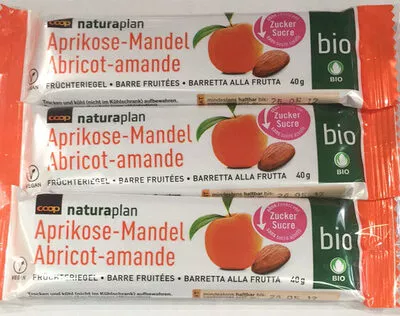 Barre fruitées abricot-amande bio Coop 3 x 40g, code 7610829714601