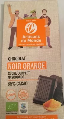 Chocolat Noir Goût Orange Artisans du Monde 100 g, code 7612052206427