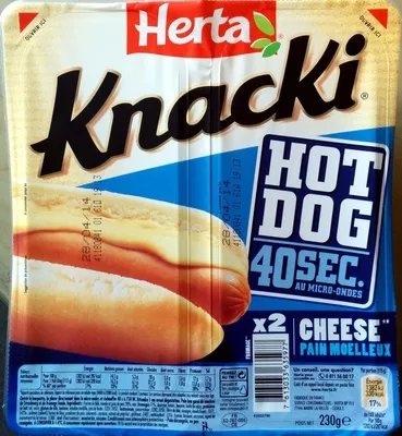 Hot Dog Cheese Pain Moelleux (x 2) Herta, Nestlé, Knacki 230 g, code 7613033635977
