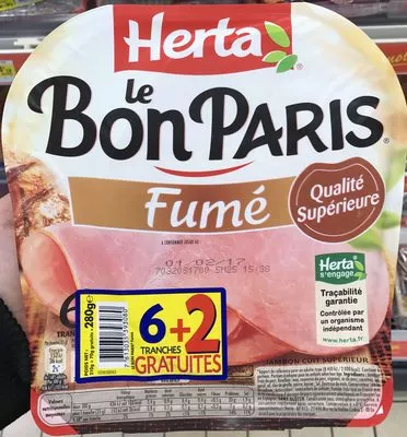Le Bon Paris Fumé (6+2 gratuites) Herta, Le Bon Paris 280 g, code 7613035393080