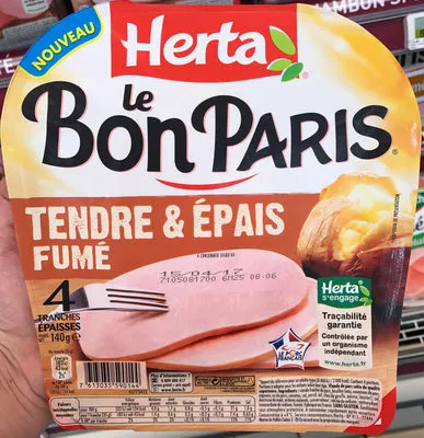 Le Bon Paris Tendre & Epais fumé Herta, Le Bon Paris 140 g, code 7613035590144
