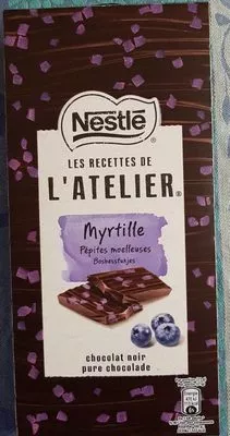 Chocolat noir myrtille Nestle, Les Recettes de l'Atelier 105 g, code 7613036731034