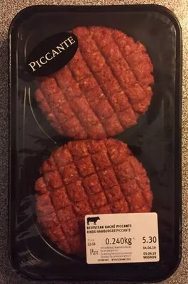 Beefsteak haché piccante Migros , code 7613269844082