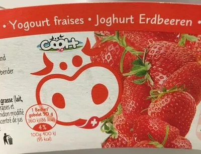Yogourt fraise Migros , code 7616600708005
