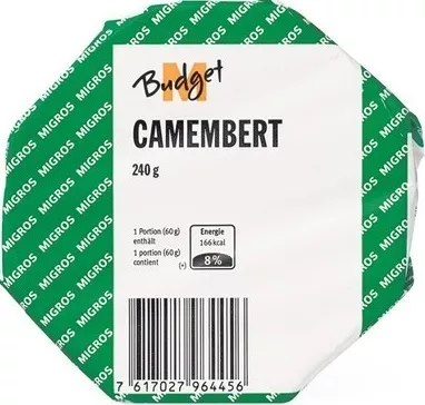 Camembert M-Budget 240 g, code 7617027964456