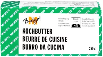 Beurre de cuisine M-Budget Migros, M-Budget 250 g, code 7617300722278
