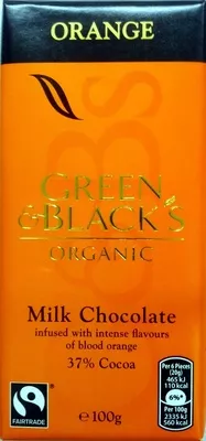 Green & black's organic chocolate bar milk chocolate orange Green & Black's 100g, code 7622210153821