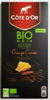 Chocolat noir saveur orange bio Côte d'Or, Mondelez, Mondelez International 100 g, code 7622210724595