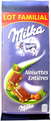 Chocolat Noisettes entières (Lot de 6) Milka, Kraft Foods 600 g (6 x 100 g), code 7622300692520