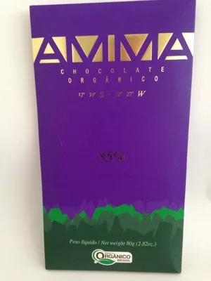 Chocolate Orgânico 85% Amma Chocolate, Amma 80g, code 7898938940054