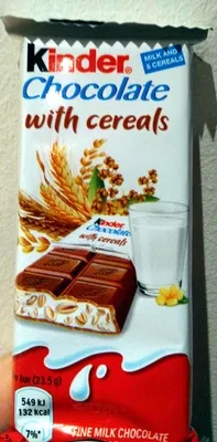 Chocolate with cereals Kinder 23,5 g, code 8000500167687