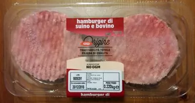Hamburger di suino e bovino COOP, Origine 220g, code 8001120830609