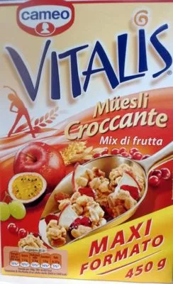 Vitalis Müesli Croccante Mix di frutta - Muesli croustillant Cameo, Dr. Oetker, Kraft Foods 450 g, code 8003000181207