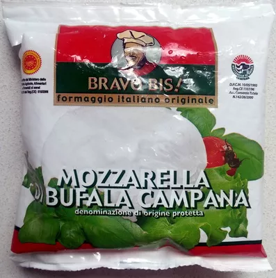 Mozzarella di Bufala Campana AOP (23% MG) - 150 g - Bravo bis Bravo bis 150 g, code 8026160000706