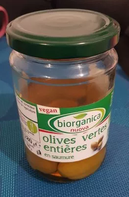 Olives vertes entières en samur Biorganica , code 8029689003777