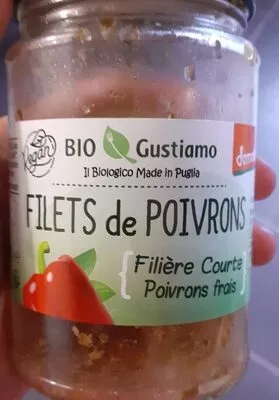 Filets de poivrons à l'huile bio gustiamo 280g, code 8029689025908