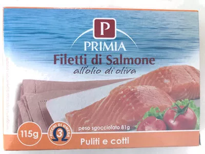 Filetti di salmone all’olio di oliva Primia 81g, code 8030582009186
