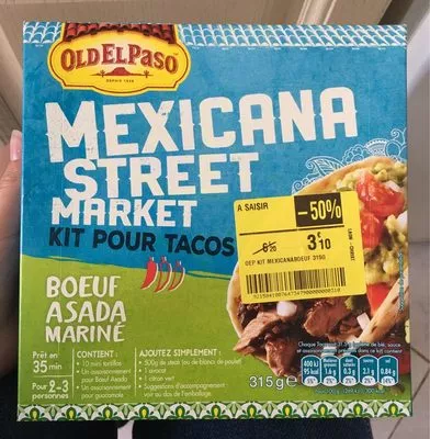 Mexicana Street Market - Kit pour Tacos Bœuf Asada Mariné Old el Paso 315 g e, code 8410076473479