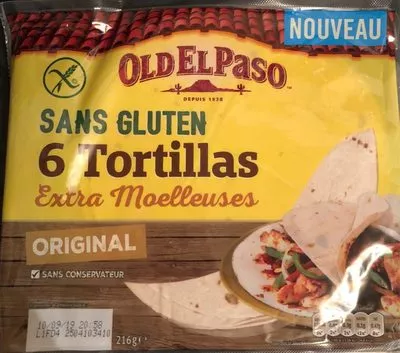 6 tortillas sans gluten Old El Paso 216g, code 8410076473981