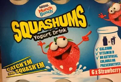 Squashums Strawberry Yoghurt Drinks Nestle, Munch Bunch, Squashums 6 x 90 g, code 8410100200736