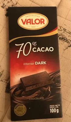 Valor, dark chocolate, 70% cocoa, chocolat noir Valor , code 8410109050509