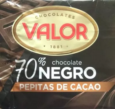 Chocolate Negro 70% con Pepitas de Cacao Valor 170 g, code 8410109106824