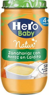 Zanahorias con arroz en caldito Hero Baby 235 g, code 8410175051226