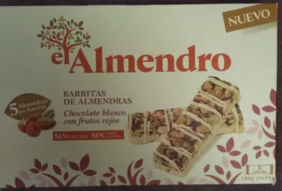 Barritas de almendras con chocolate blanco y frutos rojos El Almendro 125 g, code 8410223904177