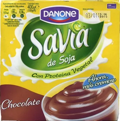 Postre de soja chocolate - DESCATALOGADO Danone 400 g (4 x 100 g), code 8410500011352