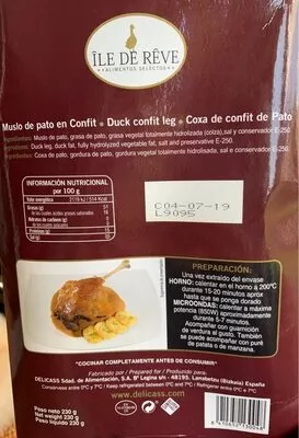 Muslo de pato en confir  230 g, code 8410652130048
