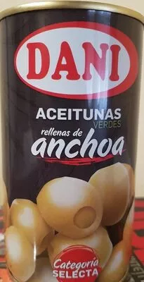 Aceitunas verdes manzanilla rellenas de anchoa Extra Grandes lata 150 g Dani , code 8410721115075